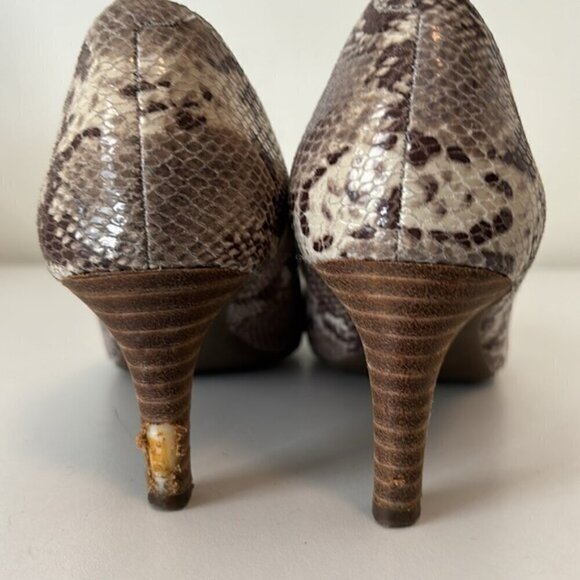 Women’s Anne Klein Flex leather snakeskin print pumps/heels size 7 - Picture 4 of 10